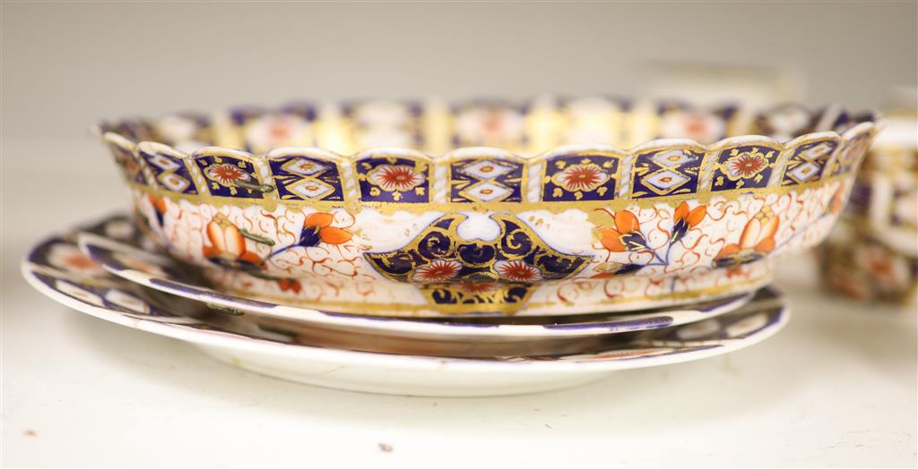 Six Royal Crown Derby coffee cups and saucers and teapot and stand